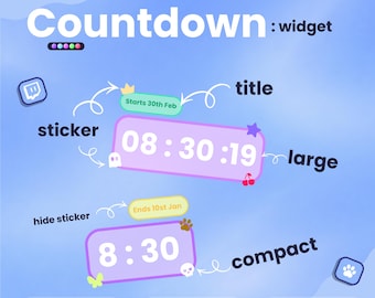Countdown Timer Widget | Customizable Stopwatch, Twitch, YouTube (PDF Install Link)