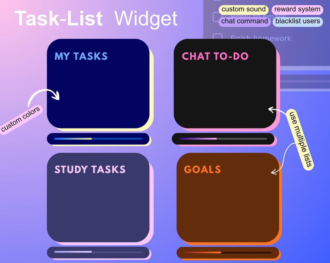 Stop Visual Widget Yellow & Brown Tasklist Widget | Pomodoro Co-working Timer for ...