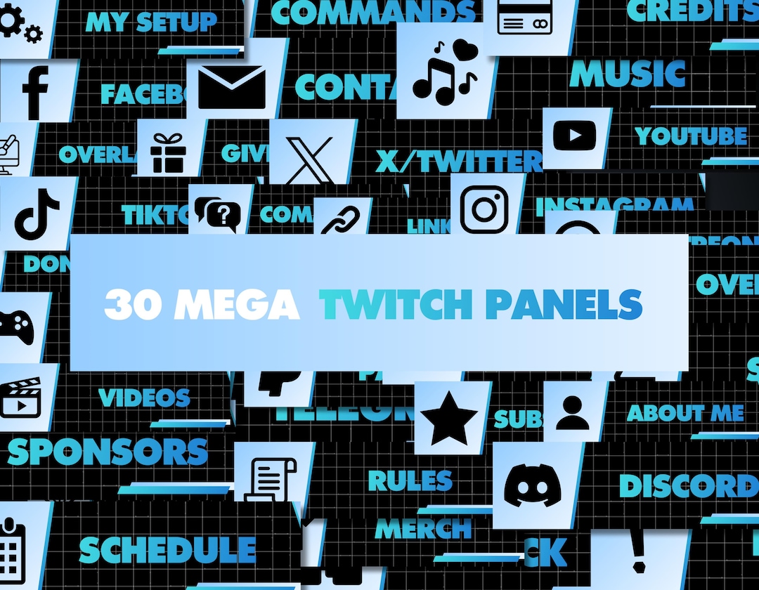 30+ MEGA Twitch Panels for Streaming on Twitch | Blue Twitch Panels ...