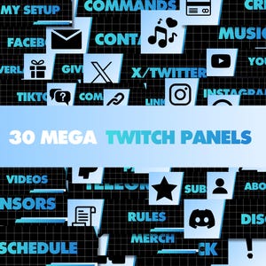 30+ MEGA Twitch Panels for Streaming on Twitch | Blue Twitch Panels, Kick Panels, Twitch Panels, Twitch Overlays, Streaming Overlays