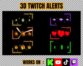 3D Reactive Facecam Alarm | Twitch Alarme | Kick-Alert | TwitchAlerts Animiert | Twitch Stream Benachrichtigungen | Animierte Benachrichtigungen auf Twitch | Auflagen