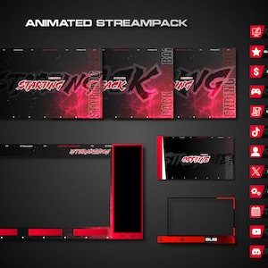 Red Galaxy StreamPack | Twitch Overlays, Streaming Overlays, Twitch Panels, Webcam Overlay, Dark Overlays, Twitch Overlay, Twitch Alerts