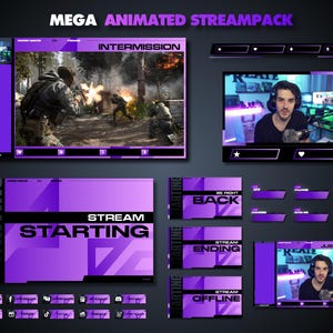 Purple Twitch Premium Overlay Package |Streaming overlays | Twitch Overlay | Stream Package | Purple Twitch | Dark overlays | Stream Panels