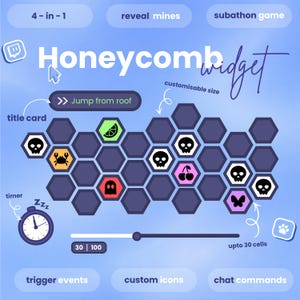Honeycomb Mines Reveal Game Widget | Subathon Stream Tool (PDF Download)