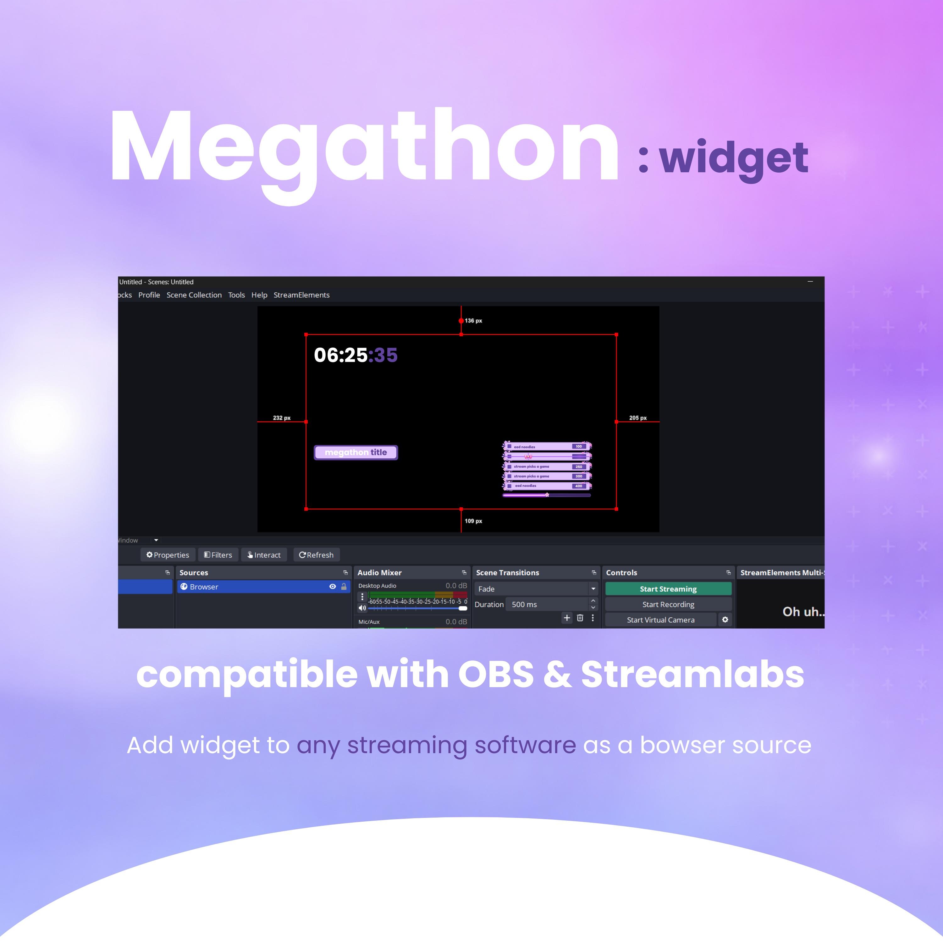 Stream Subathon Timer Megathon Subathon Widget for Streaming on Twitch | Streamelements OBS ...