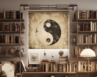 Ying Yang Blackout Roller Shade: Asian Boho Window Blind