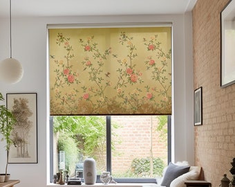 Boho Chinoiserie Roller Blind: Vintage Birds, Custom Window Shade