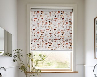 Mushroom Print Blackout Roller Shade: Boho Window Blind