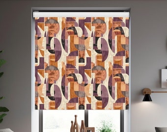 Abstract Geometric Blackout Roller Shade: Boho Window Blind