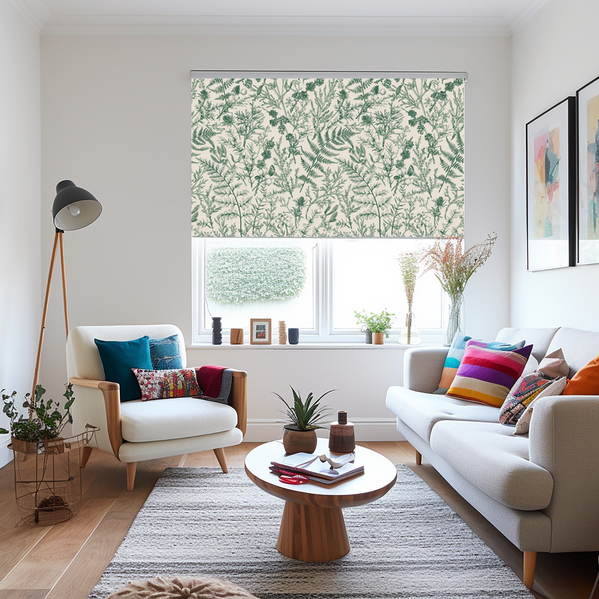 Botanical Window Treatments for Living Room, Fern Botanical Window ...