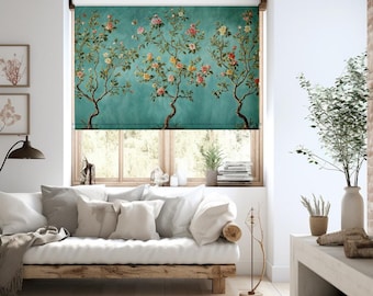 Floral Tree Roller Blind: Custom Botanical Window Shade