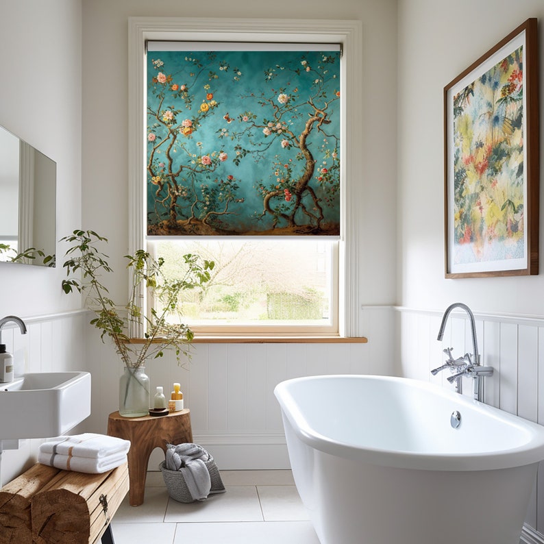 Botanical Trees Roller Blinds, Trees and Butterfly Pattern Roller ...