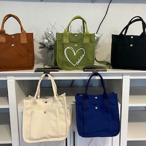 Personalisierte kleine Canvas Einkaufstasche