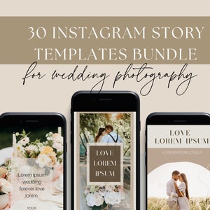 Photographer Instagram Story Template, 30 Wedding Photography Instagram Templates, Canva Social Media Template, Wedding Photography