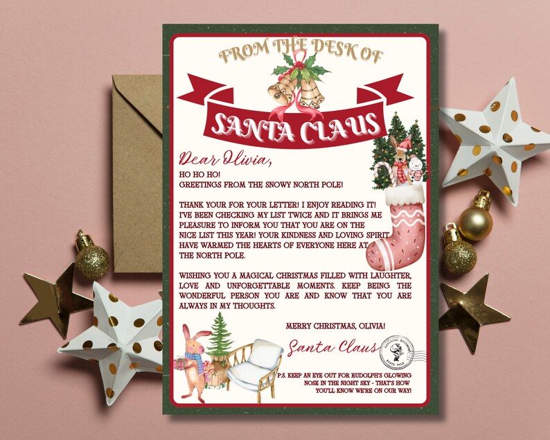 Editable Personalized Letter From Santa, From the Desk of Santa ...