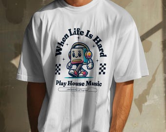 Camiseta Play House Music, camiseta de festival, camiseta EDM, produtos Rave, camiseta casual DJ, presentes Rave para ele e para ela