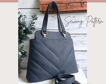 Handbag Pattern, Bag Sewing Pattern, PDF Sewing Pattern, Digital Bag Pattern, Issa Handbag Sewing Pattern