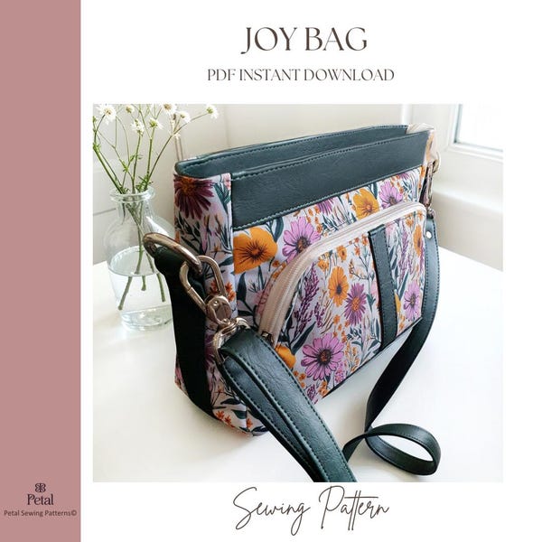Joy Bag Crossbody Sewing Pattern, Medium Size Shoulder Bag (PDF Download)