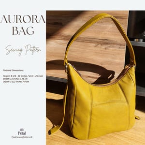 Aurora Schultertasche Schnittmuster in Englisch, Digitales Taschen Schnittmuster, PDF Taschen Schnittmuster mit Anleitung nähen