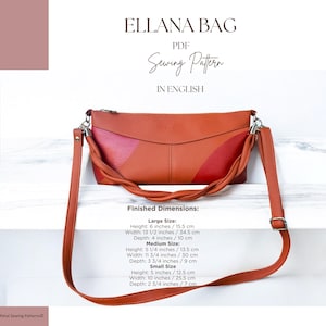 Ellana Tasche Schnittmuster: Clutch & Crossbody PDF (englisch) 3 Größen + 5 Henkel Variationen