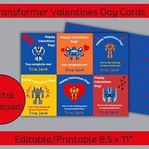 Transformer Valentines Day Cards Boys Transformer Valentines Day Cards ...