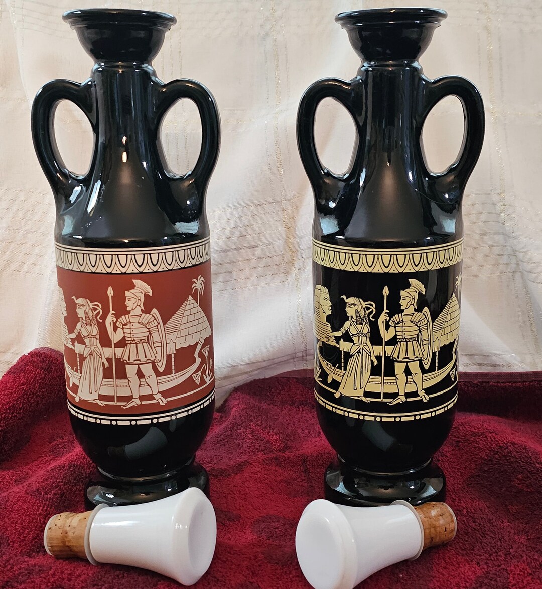 Jim Beam Egyptian Cleopatra and Marc Anthony Decanters Etsy