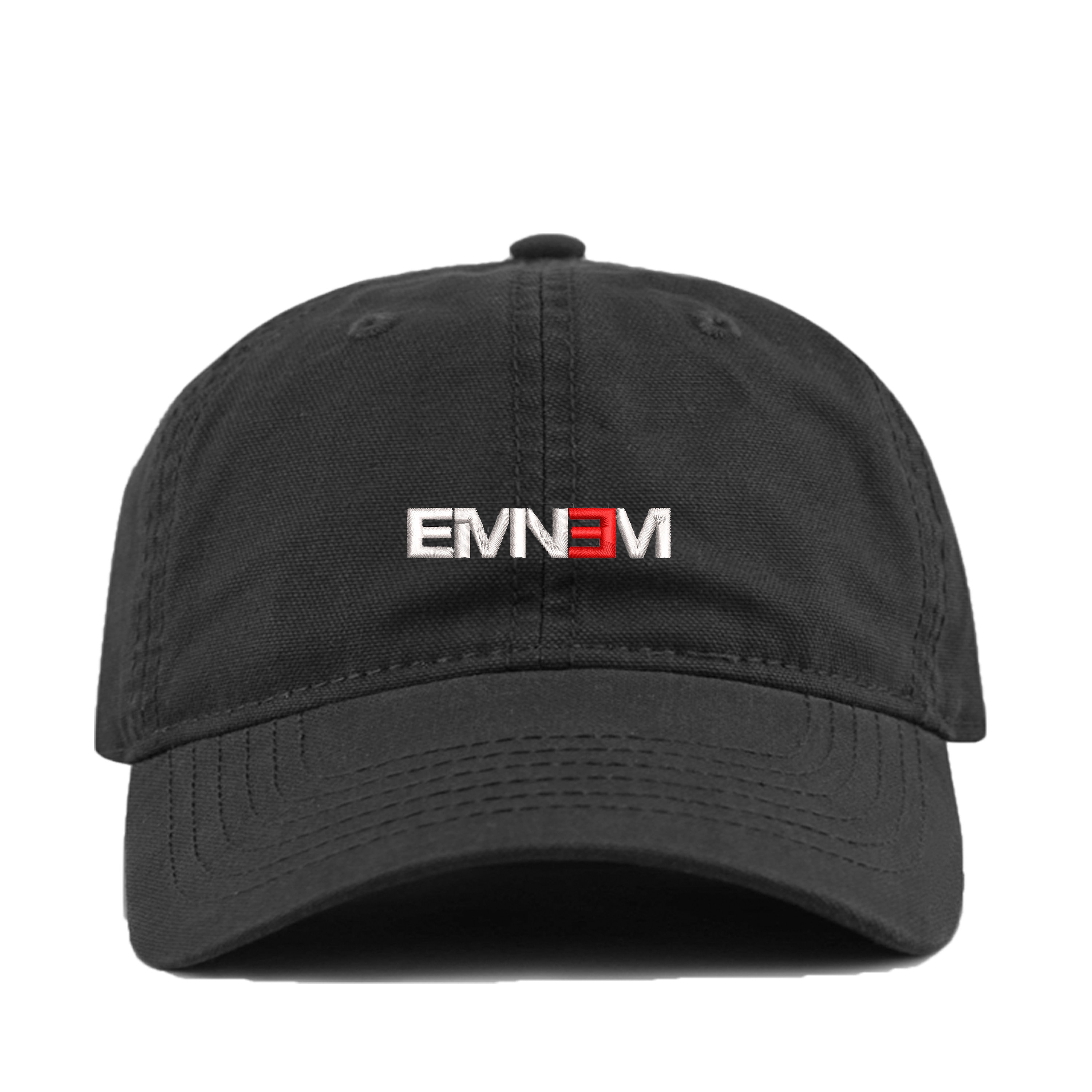Eminem Embroidery Black Dad Hat W/ White & Red "eminem" Logo Slim Shady