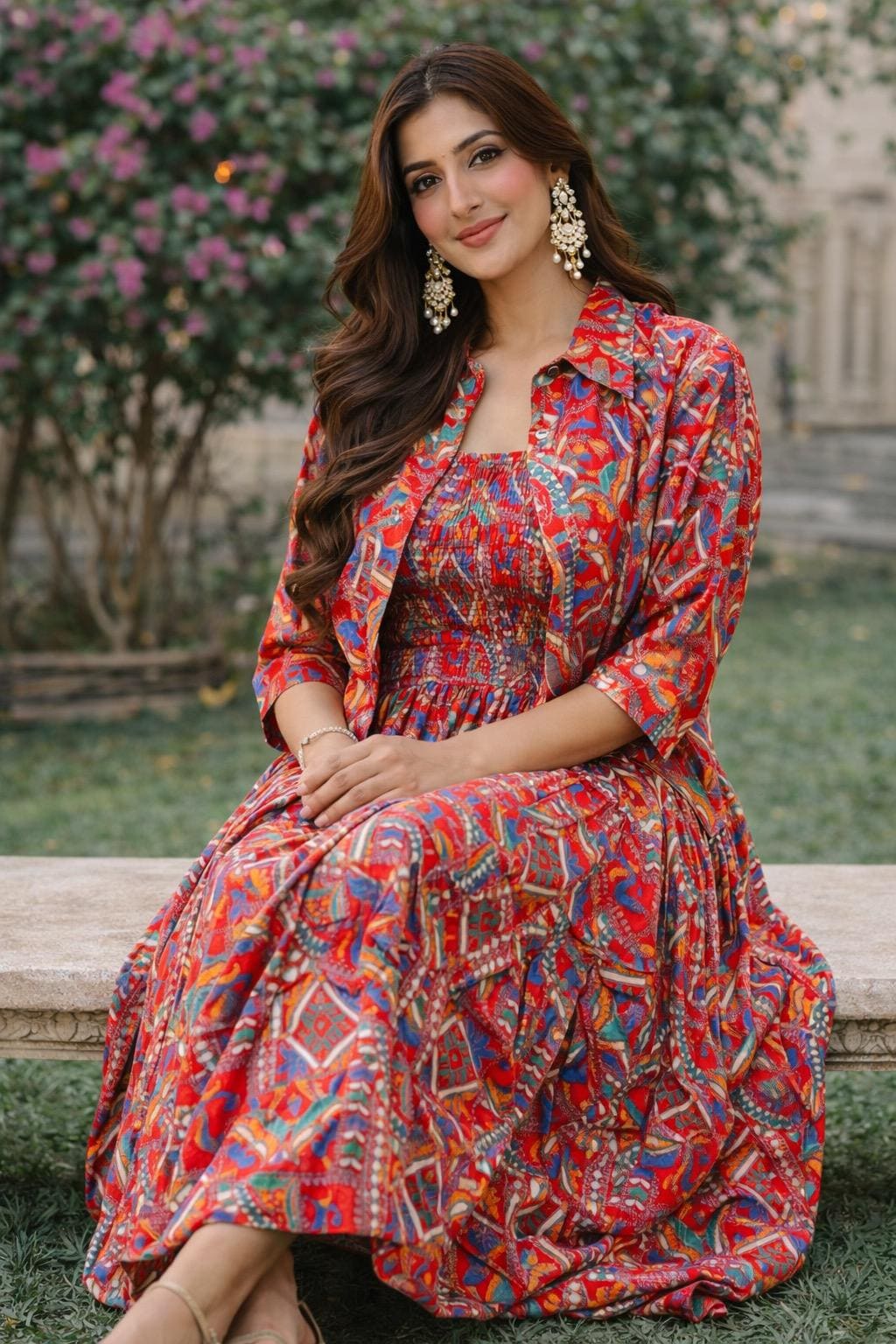knee length dresses for ladies Tempting Grey Embroidered Designer Indo Western Dress