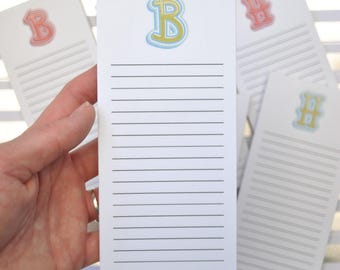 Initial Magnetic Notepad | To Do List Notepad | Practical Gift | Fridge List | Daily Notepad | Weekly Planner Pad | Grocery Shopping List