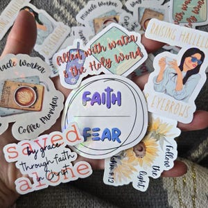 Christian Faith-Based Vinyl Stickers Bundle | Inspirational Gifts | Gentle Reminders | Christian Aesthetic | Faith Over Fear | Child Of God