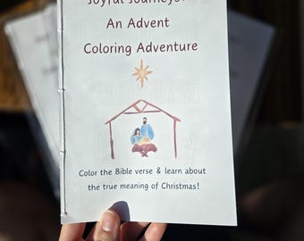 Kids Advent Calendar Color Book | Children's Nativity Activities | Bible Verse Coloring Pages | Daily Family Scripture Reading | Xmas Time