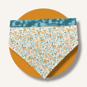 Floral Dog and Cat Bandana: Reversible Snap-On | Flowers | Pet Scarf | Fall | Autumn