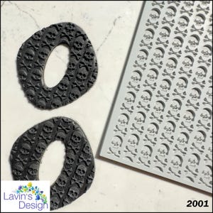 Skull Texture Mat For Polymer Clay | Embossing Clay Tools | Clay Jewellery Tool | LSD2001 |
