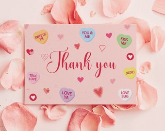 Sweetheart Birthday Thank You Card, Editable Valentine's Day Themed ...