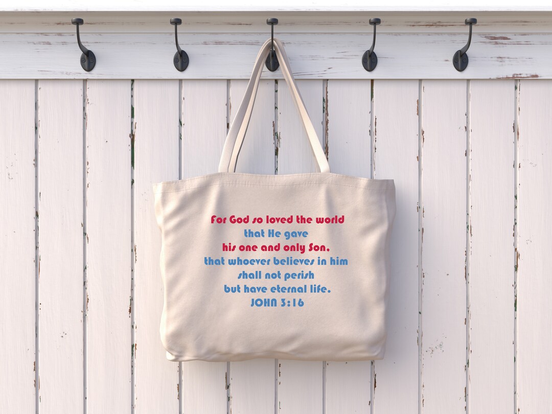 God so Loved Bag, Canvas Bag, John 316, Natural, Comfortable, Christian