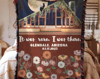 Personalized Eras Piano Floral Woven Blanket Surprise Song Piano Gift for Swifty Eras Tour Folklore Music Lover Custom Woven Blanket for her