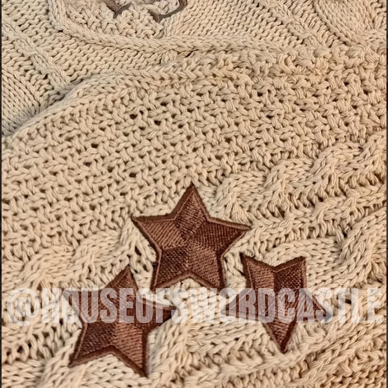 Snake Rep V-Neck Sweater Star Embroidered Black Cardigan for Women, Trending Eras Tour Swifty Cardigans, Chunky Knit Sweater Gift for Her image 6