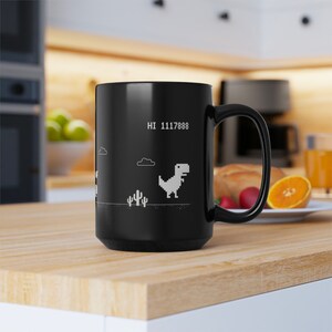 Funny Dino Run Mug | Funny Office Gift | Dino Game | Offline Dinosaur Mug | No Internet Dinosaur Mug | Dinosaur Game | Offline T-Rex Mug