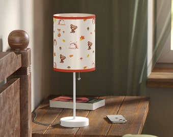 Woodland Animal Lamp, Woodland Table Lamp, Kids Room Lamp, Cottagecore Lamp, Woodland Nursery Lamp,  Side Table Lamp, Mushroom Lamp, Neutral