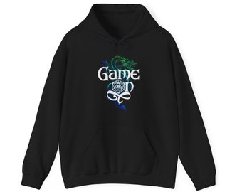 Black Game On Adult Dungeons and Dragons Hoodie, Hoodie with Dragon, Dungeons and Dragons Sweatshirt, Dnd Sweatshirt, Gamer Hoodie, DnD Gift