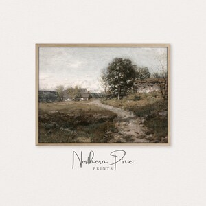 Farmhouse Landscape Art Print | Vintage Country Wall Décor | Printable Art Download