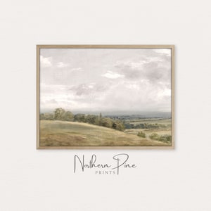 Landscape Oil Painting | Vintage Home Décor Wall Print | Farmhouse Printable Art Download