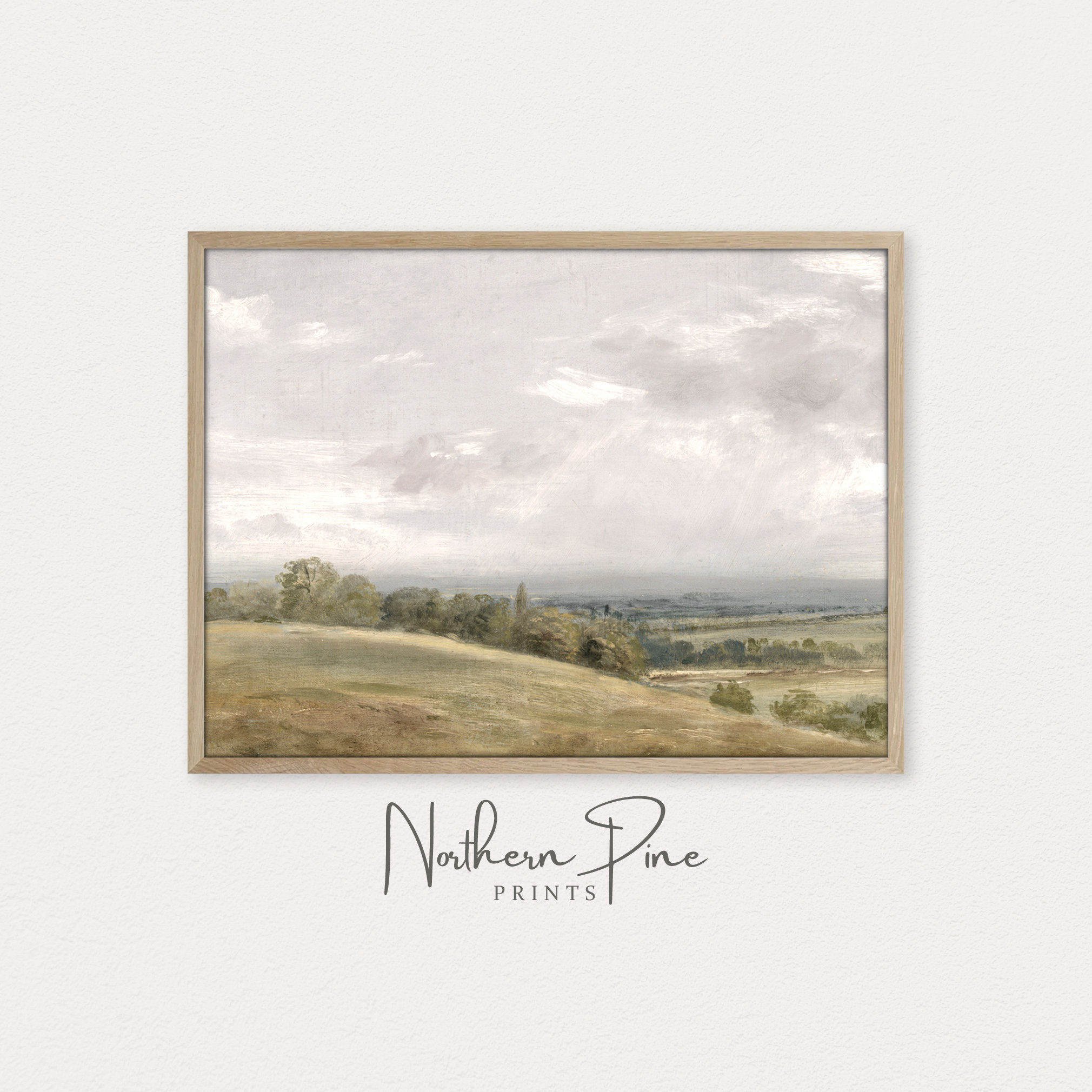 Landscape Oil Painting | Vintage Home Décor Wall Print | Farmhouse Printable Art Download