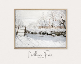 Vintage Winter Snow Print | Cottage Snow Wall Décor | Printable Art Download