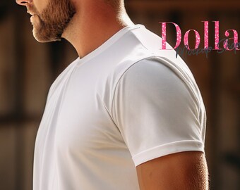 Mockup Sleeve Mens Tshirt Mockup Shirt Men  Short Sleeve tshirt Mock ups Sleeve Mockup Mens  Mockup White T Shirt Sleeve
