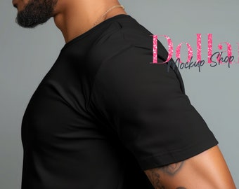 Mockup Sleeve Mens Tshirt Mockup  Short Sleeve tshirt Mock ups Sleeve Mockup Mens  Mockup Black T Shirt Sleeve