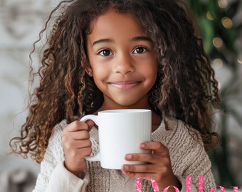 Mug Mockup Kids Little Girl Coffee Mug Mockups Cocoa Mug Mock up Little Kids Holding Coffee Mug Mockup Girl Mockup White Coffee Mug 11oz Mug