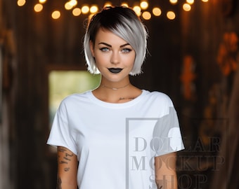 Mockup Halloween, Fall Womens Mock Up T Shirt Womens Halloween Creepy Spooky Trendy Mockup Shirts, Gildan, Bella Canvas