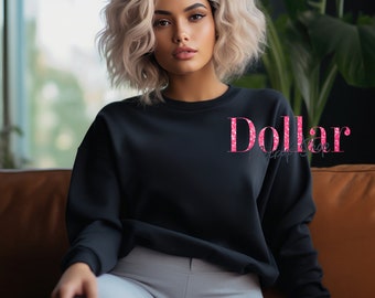 Makieta damska bluza czarna bluza Makieta damska bluza Jerzees 562 Gildan Makieta czarna koszula Piękna kobieta Makieta czarna