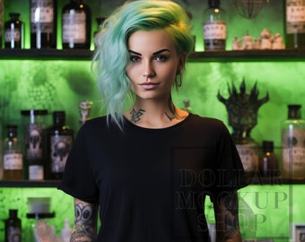 Mockup Halloween, Fall Womens Mock Up T Shirt Womens Halloween Creepy Spooky Trendy Mockup Shirts, Gildan, Bella Canvas